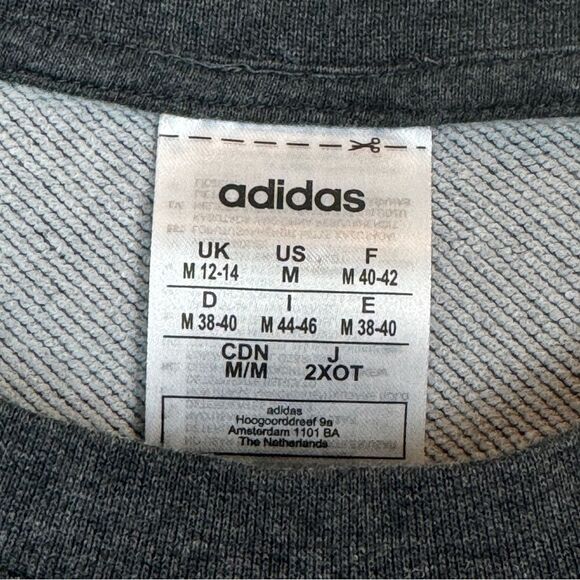 Adidas Grey Lavender Stripe Crewneck Sweatshirt M - Picture 3 of 8
